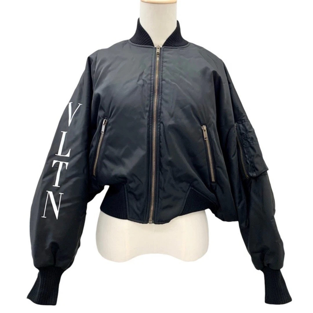 VALENTINO GIACCA BLUSA ESTERNA LOGO DOLMAN NYLON NERO usata TIEE 0