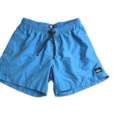 Quiksilver Mens Blue Swim Trunks Elastic Waist Volleyball Shorts Unlined Size S