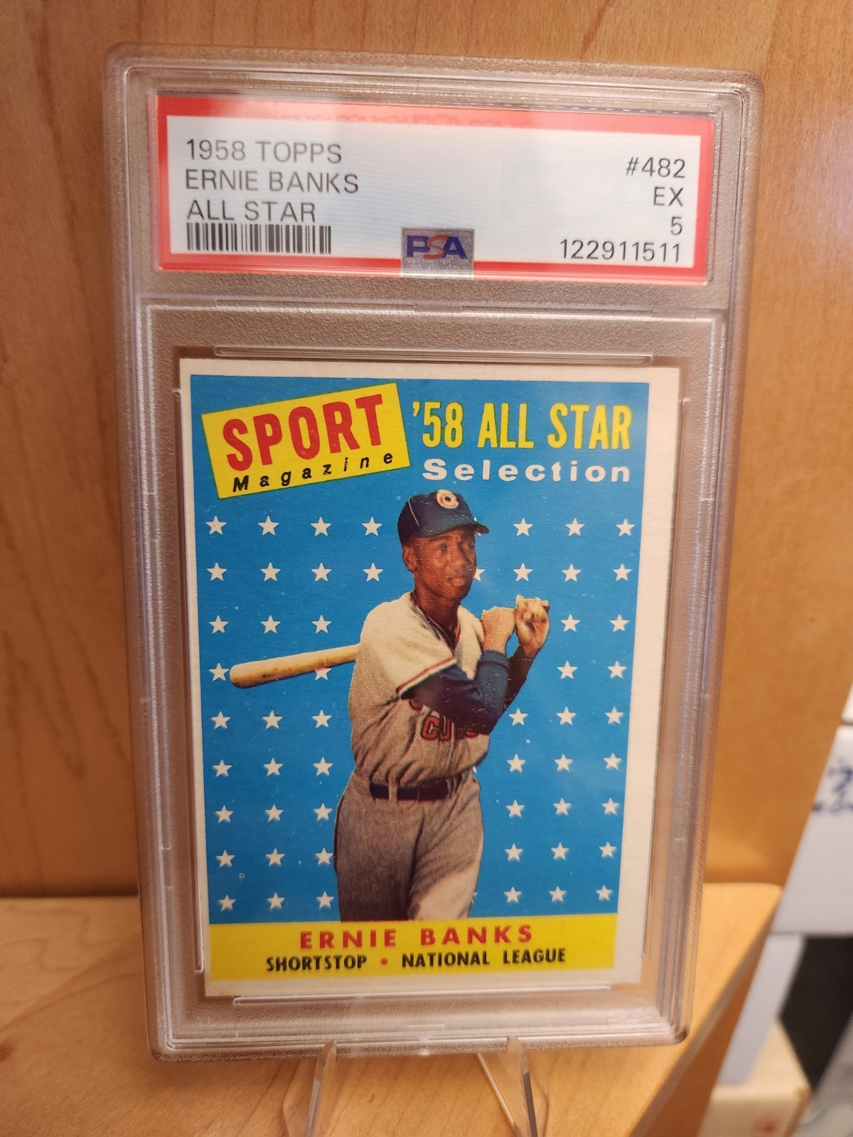 1958 Topps Sport Magazine '58 All Star Selection Ernie Banks #482 Cubs HOF PSA 5