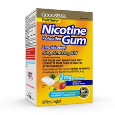 GoodSense Nicotine Polacrilex Coated Gum 2mg Fruit Flavor Stop Smoking Aid 100 P
