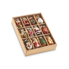 Raz Imports Vintage Style Traditional Christmas Ornaments Glass Set Box of 12