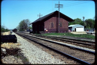 1979 ORIGINAL Slide x30 - MANISTEE MI Depot Coleman Clarkston GTW Holly Station
