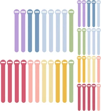 Self-Gripping Cable Ties by , Macaron, 40 Pack (5 Inch and 8 Inch Straps) – Reus