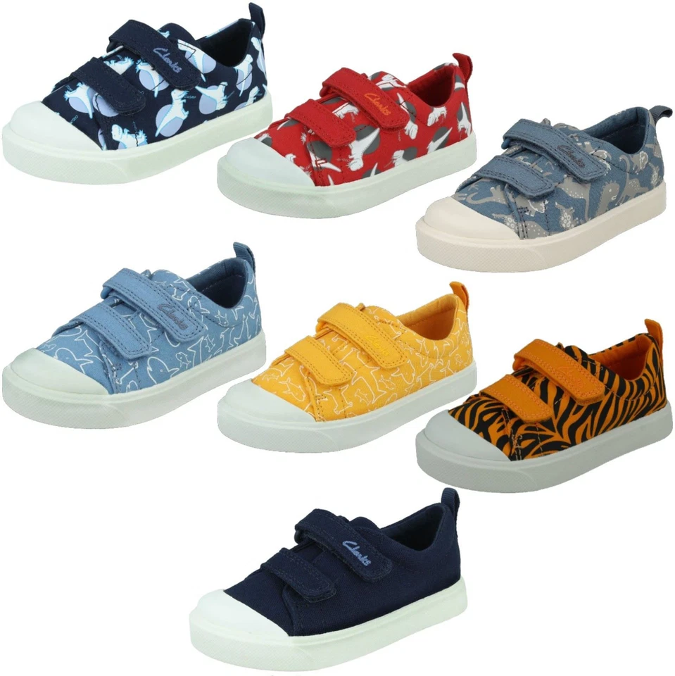 Jungen Clarks verschiedene Details Canvas Schuhe *City Bright*
