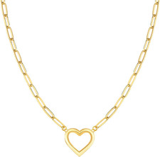 Cute Heart Necklace 18K Gold/Silver Plated Tiny Heart Pendant Choker Necklaces G