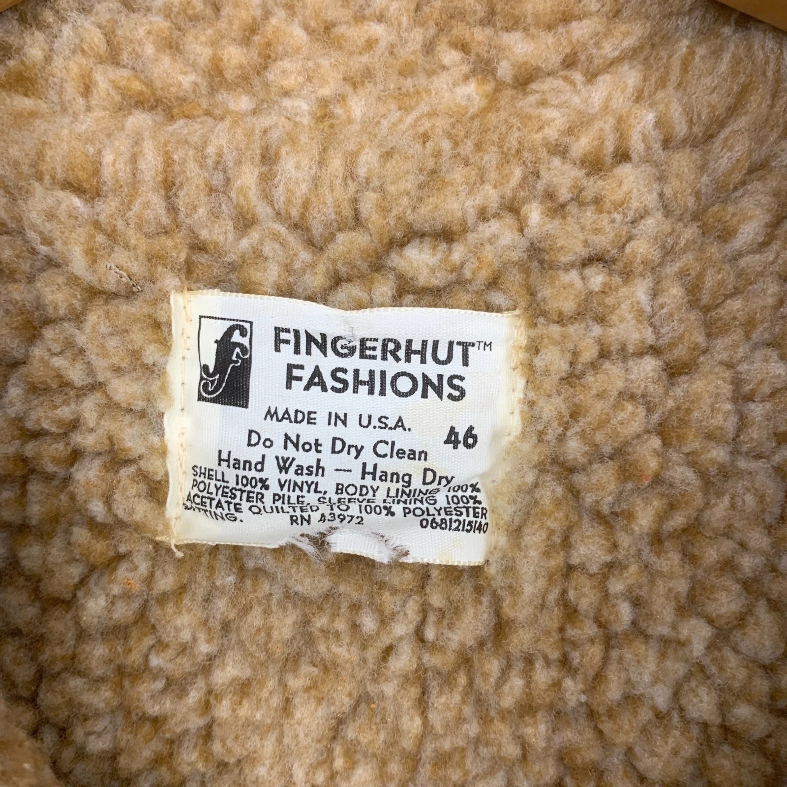Vintage 70s Fingerhut Sherpa Lined Faux Suede Ranch Coat Mens 46 Western image 4