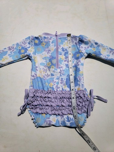 Girls Rugged Butts Swimsuit Size 0-3 Months Blue Yellow Floral - Picture 7 of 7