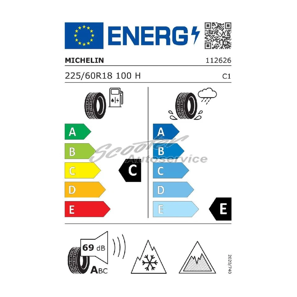 1x 225/60 R 18 100H Winter-Reifen Michelin X-Ice Snow 3PMSF XL | 39819 - Bild 2 von 4