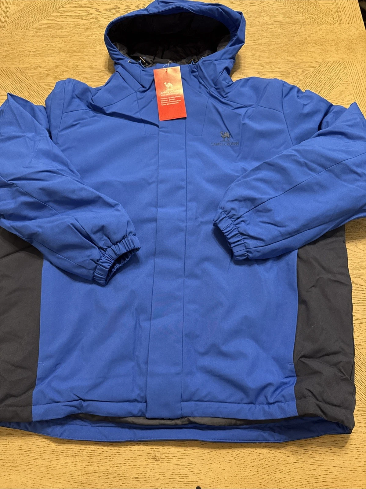 Camel Crown Men's Waterproof Ski Jacket, Dark Blue, XL - NEW!