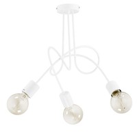 Deckenleuchte Weiß 3-Flammig 48 Cm Breit E27 Retro Design Metall Deckenlampe