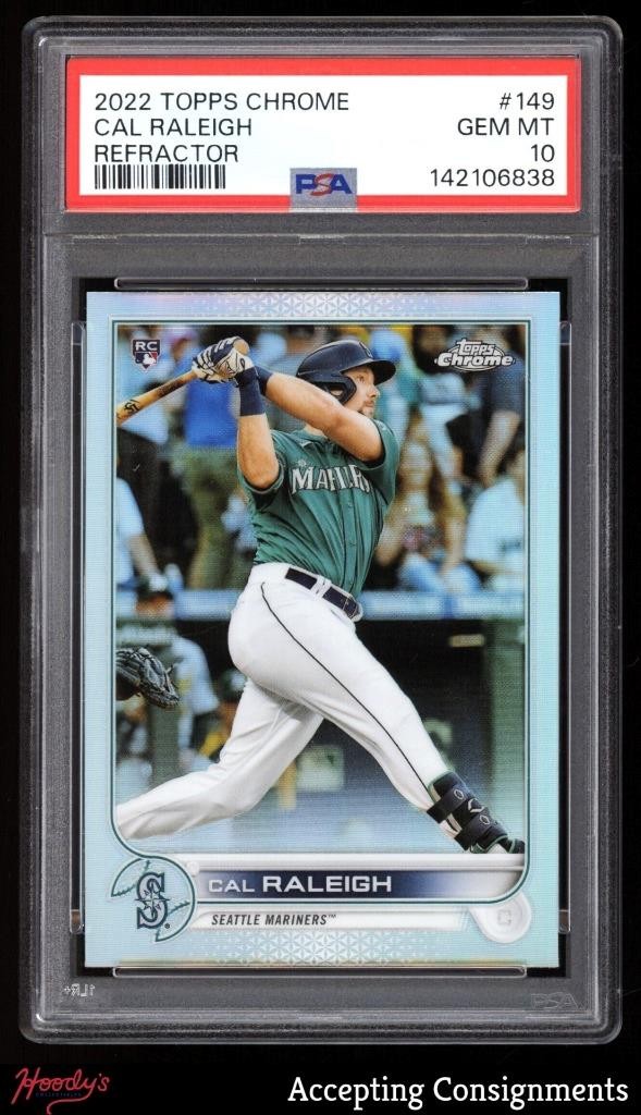 2022 Topps Chrome Refractor #149 Cal Raleigh RC Rookie PSA 10 GEM MINT MARINERS