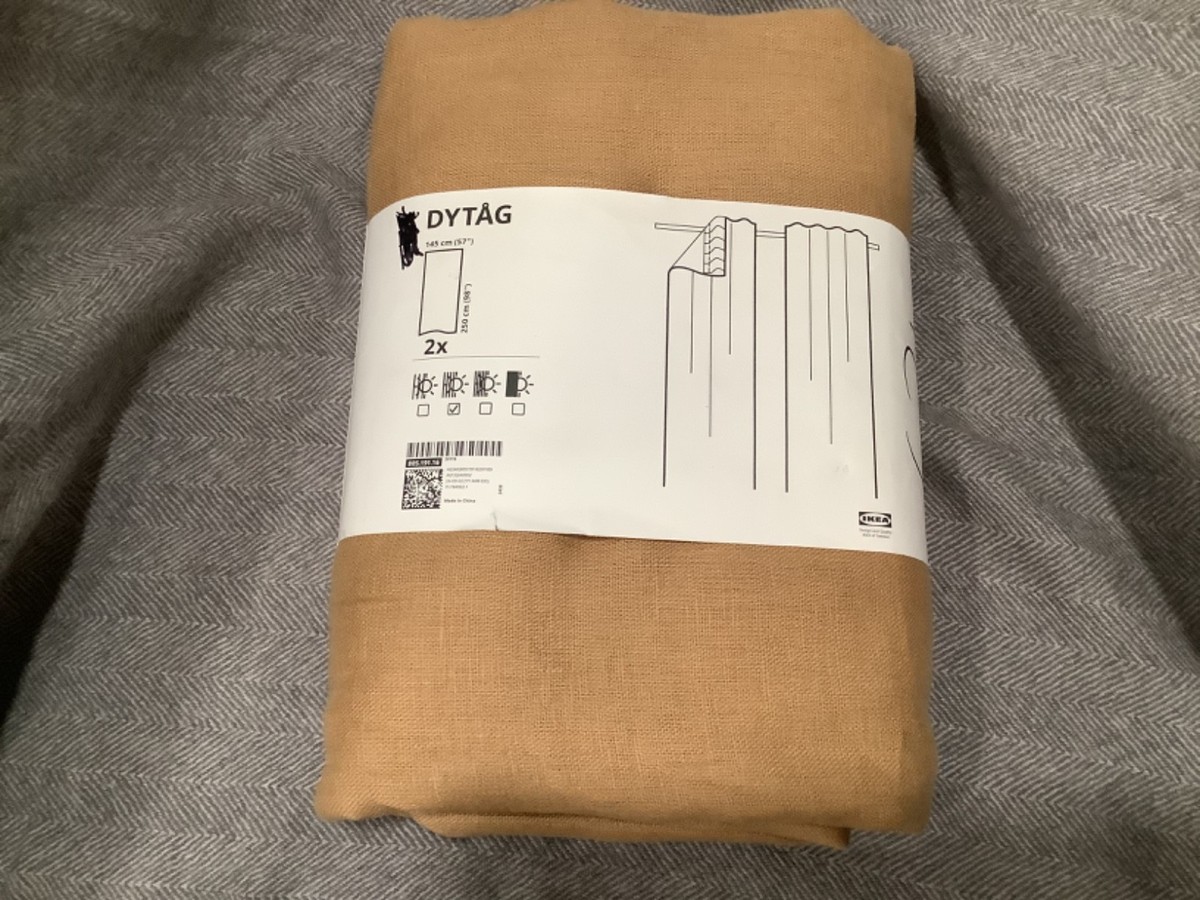 IKEA DYTAG DYTÅG Curtains 2 PANELS Dark Beige 57x98