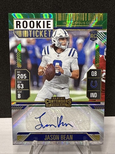 2024 Panini Contenders Football Jason Bean Green Rookie Ticket Auto RC #157