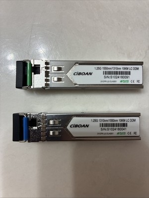 a Pair of 1.25G SFP Bidi Transceiver, 1000Base-BIDI SingleMode Simplex LC Fib...