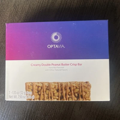 Optavia Creamy Double Peanut Butter Crisp Bar - 7 Bars Exp 3/2026 - New/Sealed!