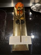 24K Gold Dipped Real Rose   Handpicked Real Rose Preserved in 24K Gold   Orange