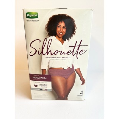 Depend Silhouette Maximum Absorbency Underwear Women Large/XL 4 Count Multicolor