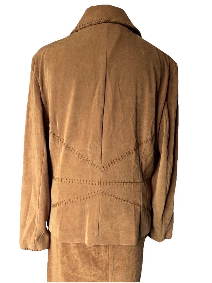 Norton McNaughton 3 piezas Gamuza Cremallera Completa Chaqueta Cosida Falda Blusa De Colección Elastizada 12P Foto 2 de 4