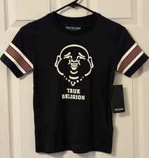 True Religion Kids Football TEE Black, Size Small. 300147 39 Msrp