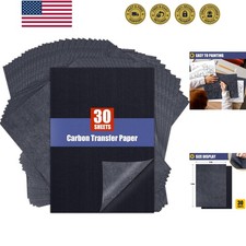 Carbon Paper for Tracing Transfer-Paper Pad, 30 Pcs Black Graphite Copy Paper...