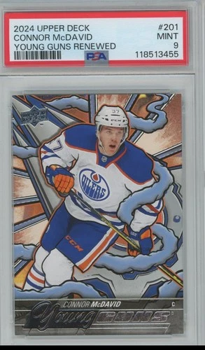 CONNOR McDAVID 2024-25 Upper Deck Young Guns Renewed #201 PSA 9