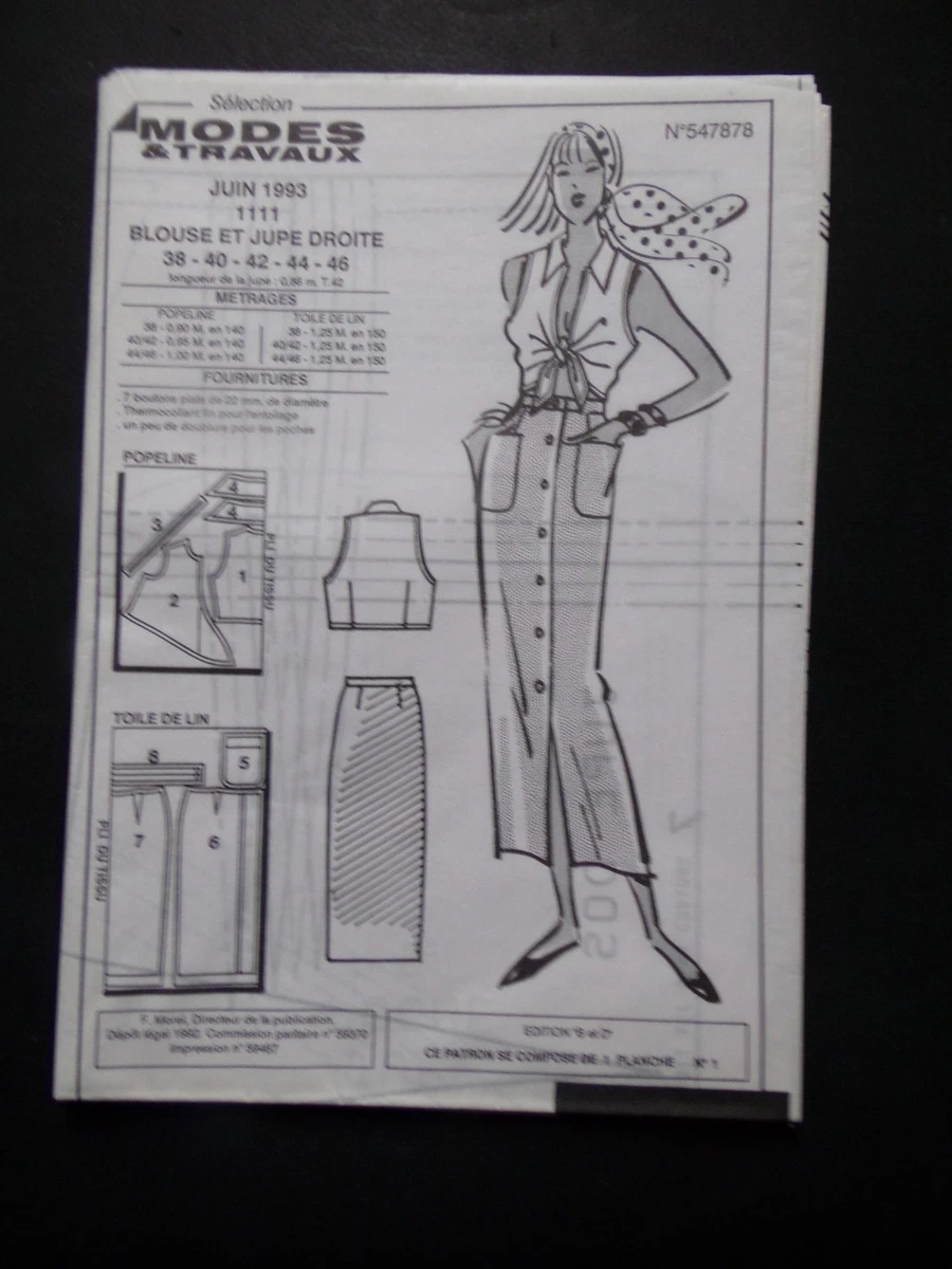 Patron De Couture Vintage Modes Et Travaux N°810 - Made In France
