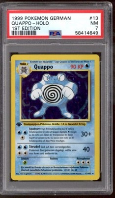 Pokemon Base Set GERMAN 1st Edition Poliwrath Quappo 13/102 PSA 7