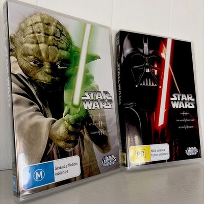 Star Wars Trilogy Prequel (1-3)  & Star Wars Trilogie (4-6 ) 6 Disks DVDs- New