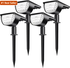 Claoner 32 LED Outdoor Solar Spot Lights, IP65 Waterproof Solar Landscape Spotli