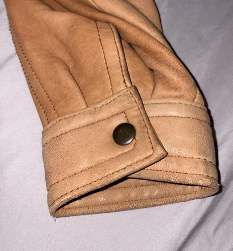 Vtg 90s Georgetown Leather Design Bomber Jacket Mens Large Tan Brown YKK Heavy image 17