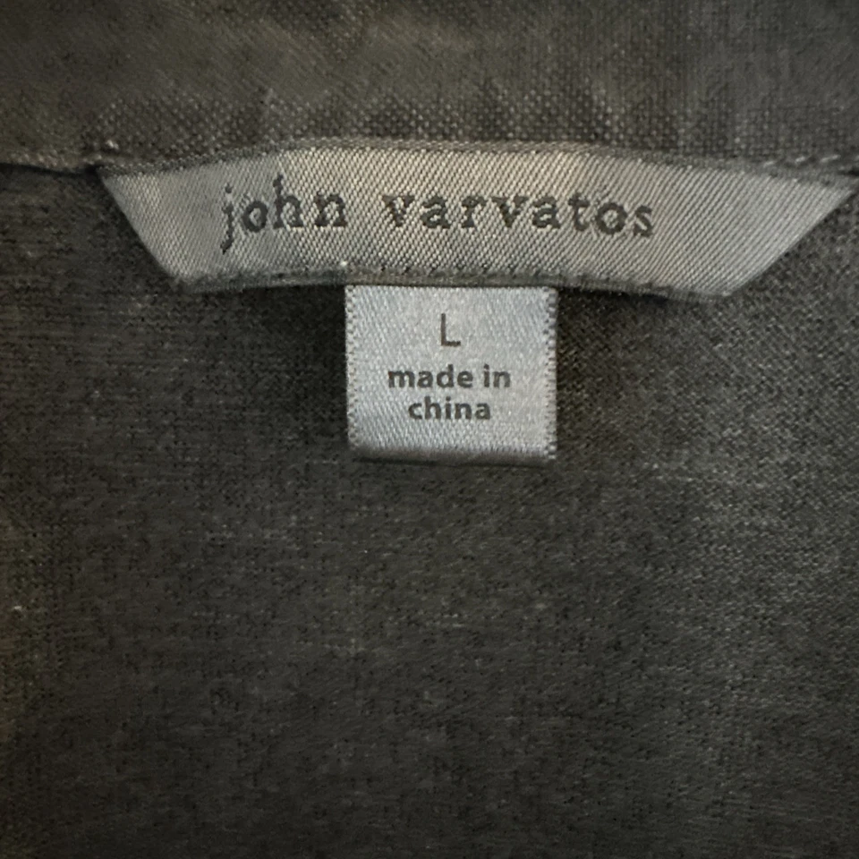 Camisa Polo John Varvatos Para Hombres Mezcla Algodón Seda Cuello Negra Talla L Foto 3 de 4