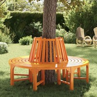 Baumbank Rundbank Gartenbank Bank Parkbank Sitzbank Holzbank Sitzgruppe vidaXL