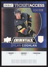 2021-22 Upper Deck Credentials #119 Dylan Coghlan 2020-21 Debut TA #/999