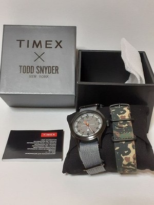 TIMEX x Todd Snyder Collaboration Gray Dial Camo Nylon Strap Herrenuhr gebraucht