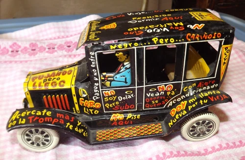 Vintage Old Jalopy Pressed-Tin Litho Friction Toy by MARX  1950s -does not work