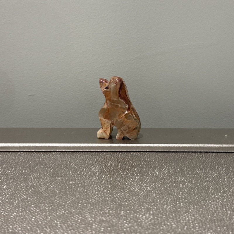 marble dog figurine super tiny light brown golden retriever