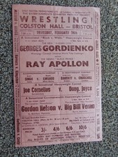 British wrestling leaflet (1959, Georges Gordienko v Ray Apollon - Bristol)