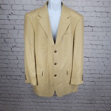 Bachrach Gold 100 Silk Herringbone 3 Button Notch Blazer Sport Coat 42L