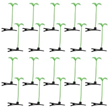 20 Pack Green Bean Sprout Hair Clips Plant Hairpins Funny Little Grass Barrette 