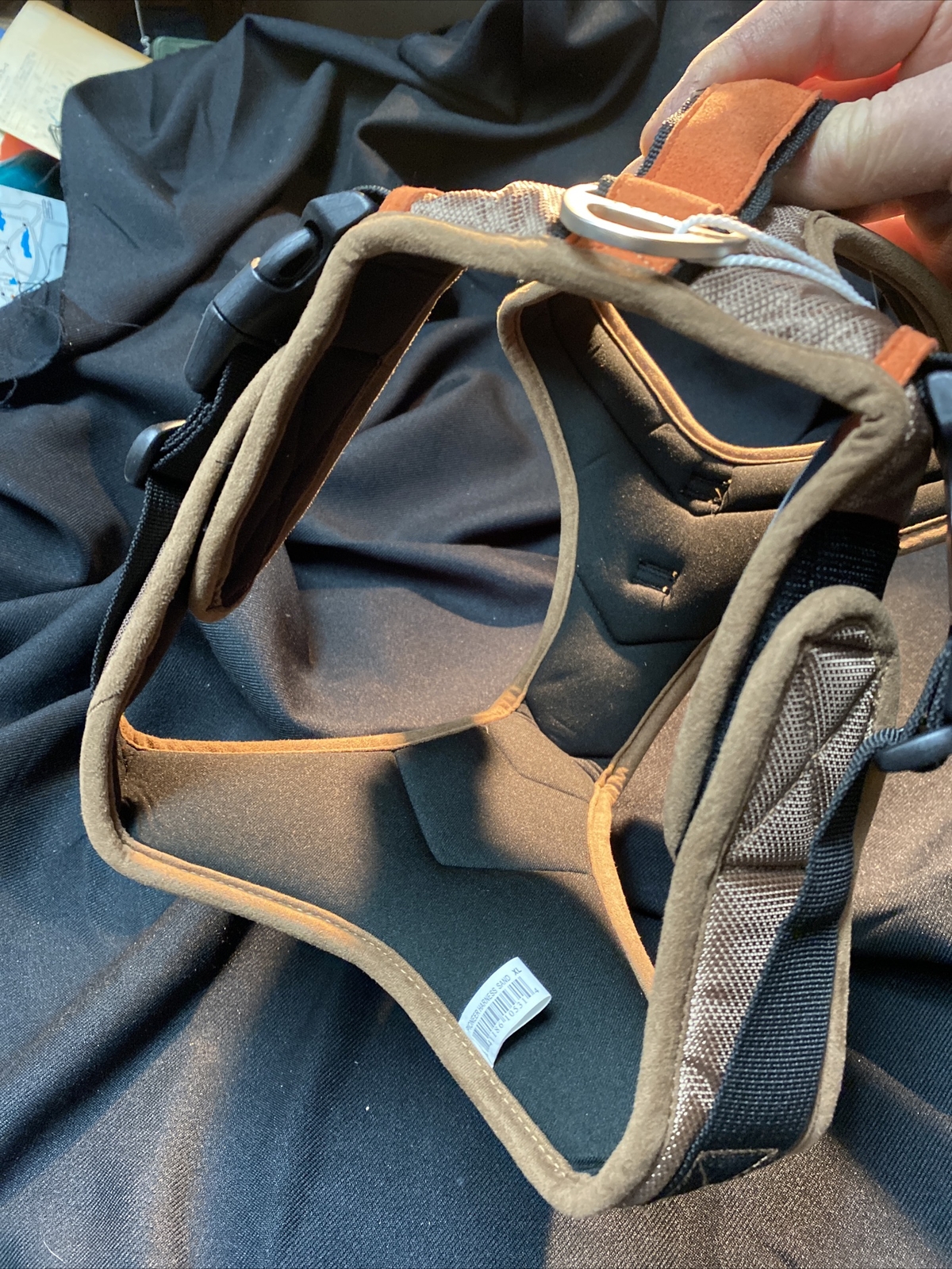 GOOBY Pioneer Dog Harness for LITTLE DOGS in SIZE MEDIUM Brown Orange