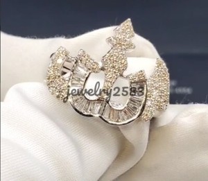 Authentic Men's Genuine Moissanite Allah Charm Ring 14k White Gold Plated Silver
