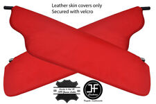RED TOP GRAIN LEATHER 2X SUN VISOR COVERS FOR DATSUN 240Z 260Z 280Z 1970-1978