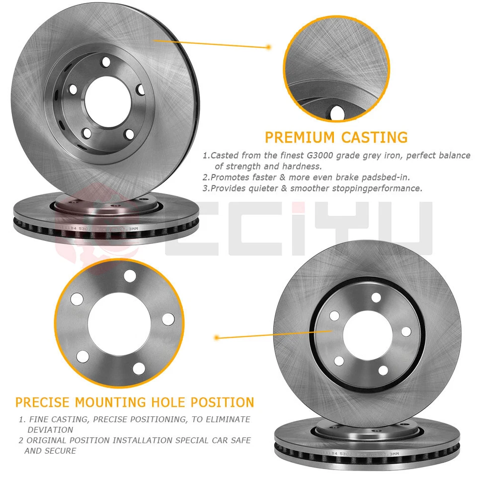 Front Disc Brake Rotors for 1991-2001 2002 Saturn SC SC1 SC2 SL SL1 SL12 SW1 SW2 Foto 3 de 4