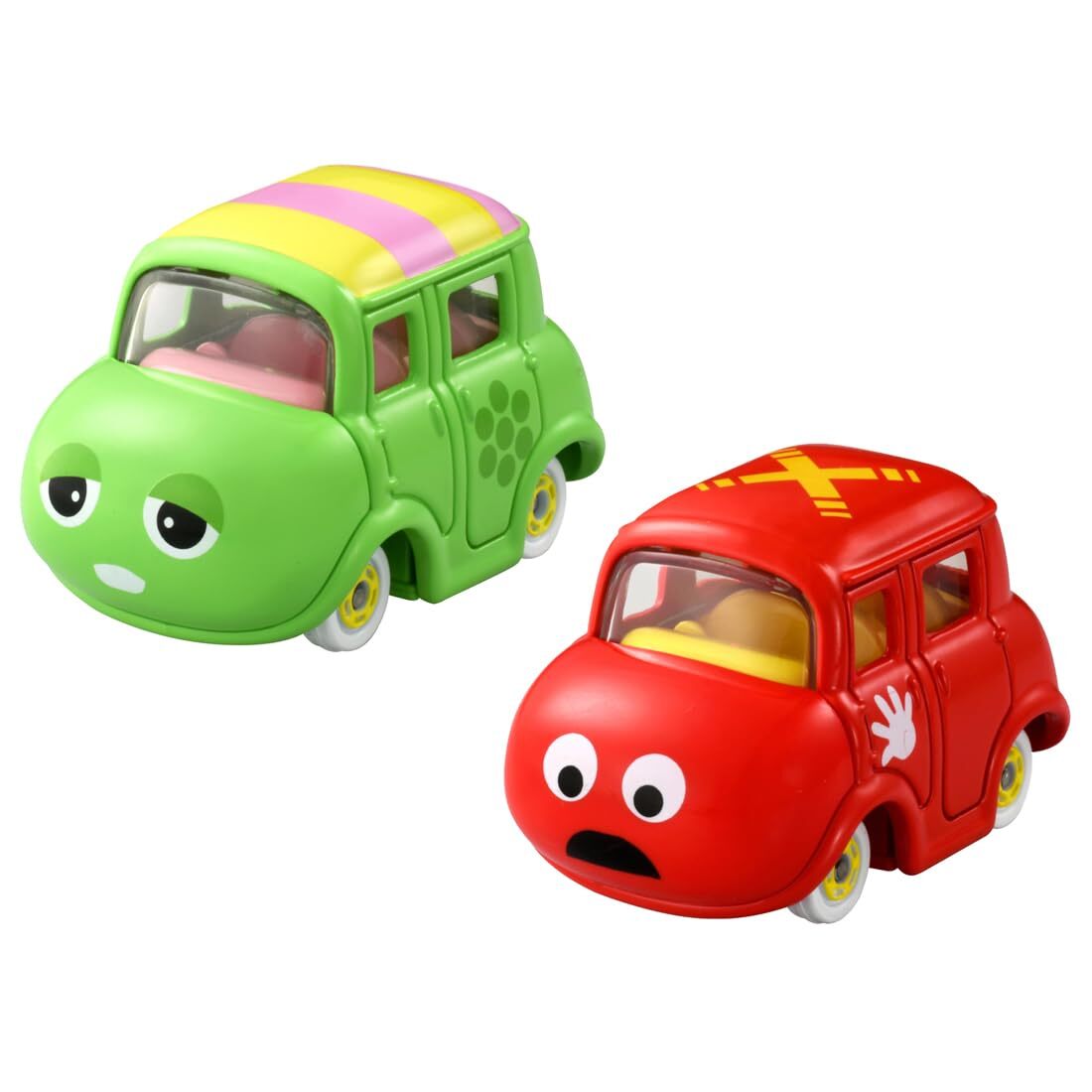 Takara Tomy Dream Tomica SP Gachapin & Mukku Red, Green Diecast