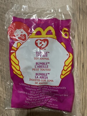 Bumble The Bee Ty Teenie Beanie Babies McDonald’s 2000 Promo Bag #6 | eBay