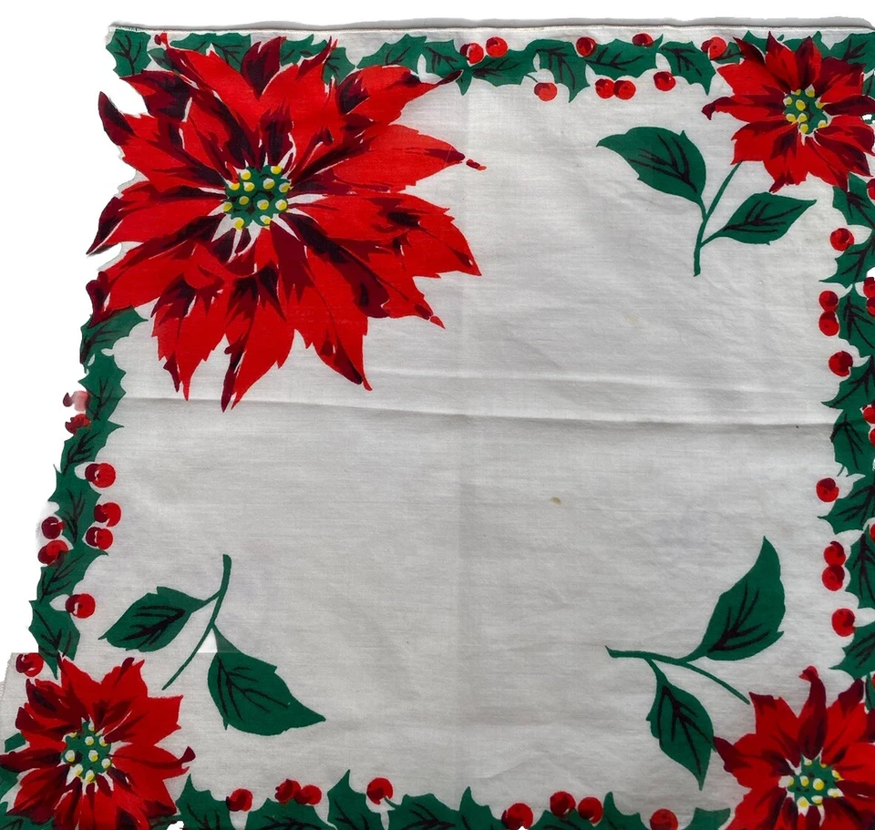 "De colección Hankie Bold Red Poinsettias 12x12,5""" Foto 4 de 4