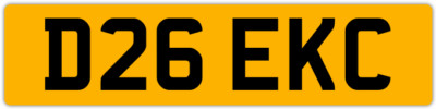 DEREK DELS DEEK DELBERT DERIK 3X3 PRIVATE REGISTRATION CAR NUMBER PLATE D26 EKC