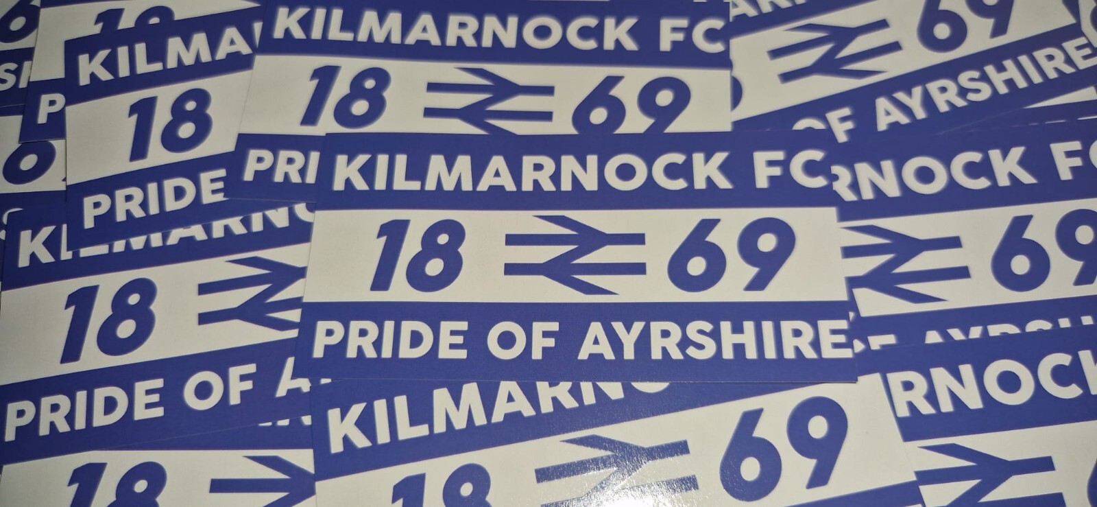 Pack of 25 10x5cm Kilmarnock Pride of Ayrshire Football/Ultras/Casuals