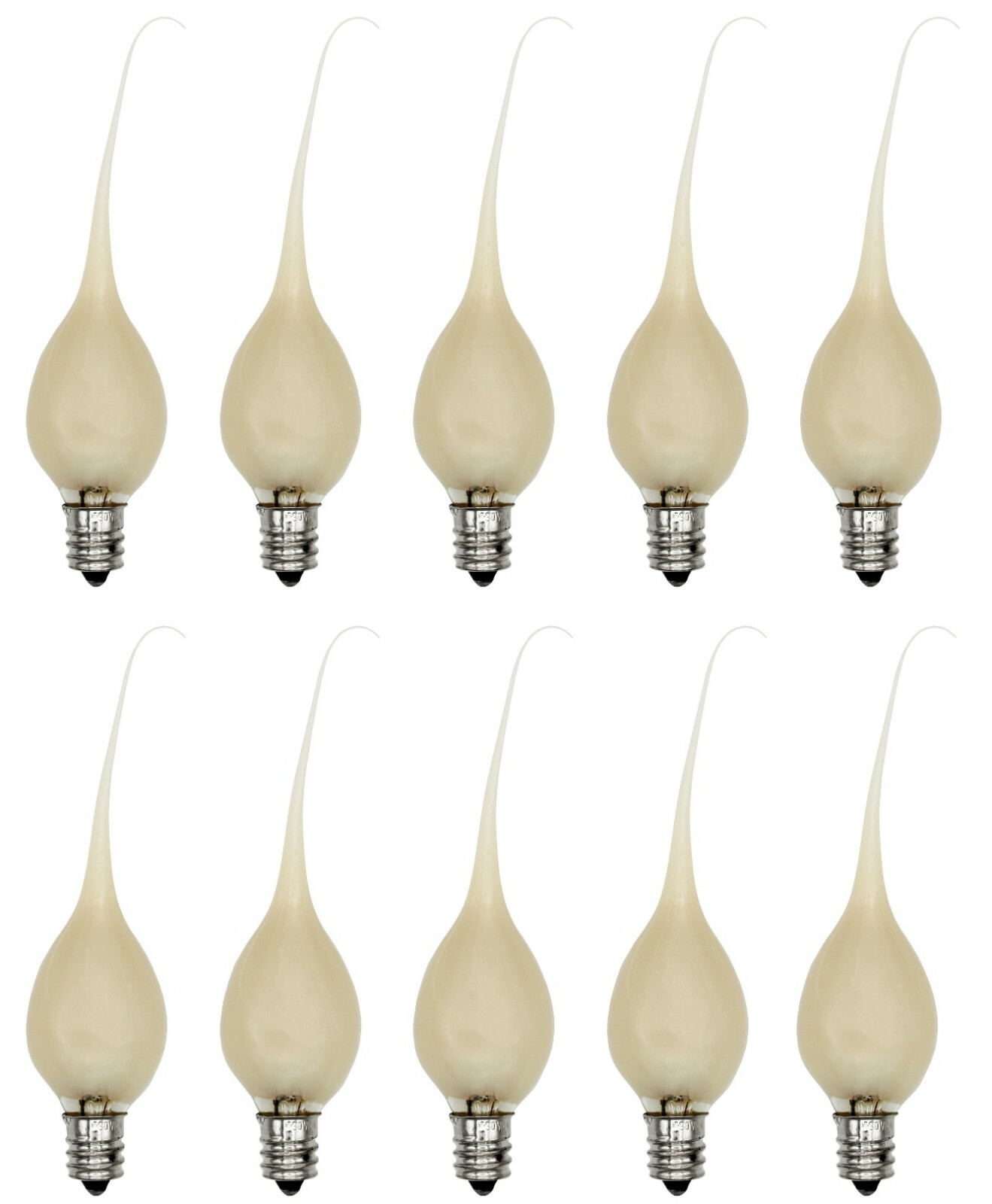 10 Pack of Pearlized Gold Silicone Dipped Light Bulbs, 5 wat