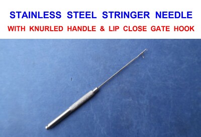 STAINLESS STEEL LIP CLOSE STRINGER NEEDLE HOOK 12cm CARP FISHING BOILIE TOOL